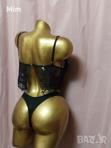 S Черен дантелен сутиен/ бралетка/ и полупрашка , снимка 2 - Бельо - 53137533