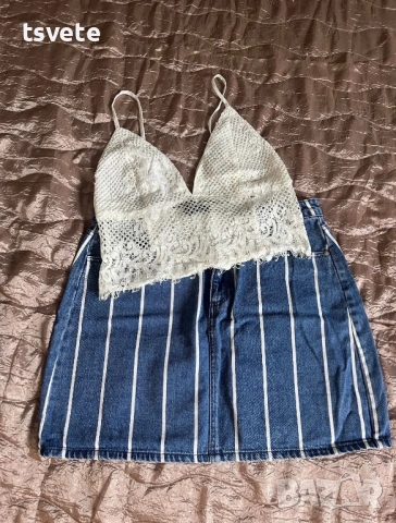 Сет - топ Bershka и пола Stradivarius