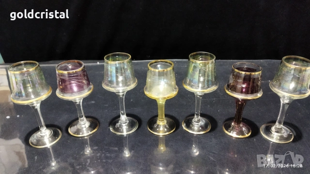 Стари стъклени чаши чашки, снимка 2 - Антикварни и старинни предмети - 25384316