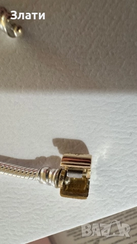 Чисто нова гривна Pandora с 14 к златна закопчалка, снимка 3 - Гривни - 52926598