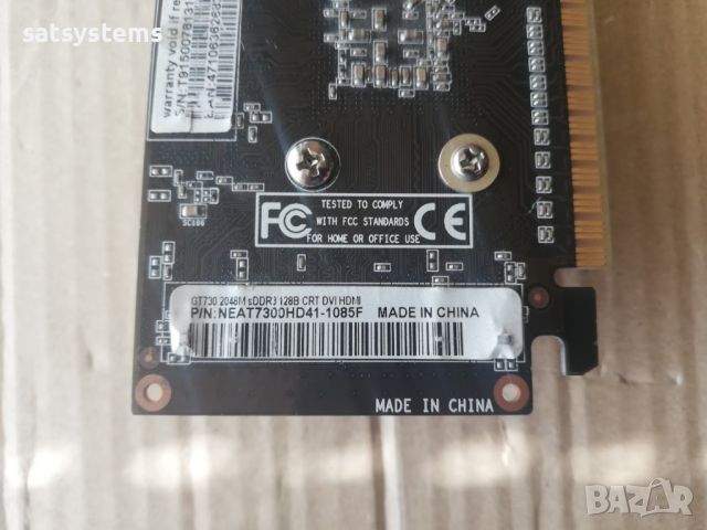 Видео карта NVidia GeForce Palit GT730 HDMI 2048MB GDDR3 128bit PCI-E, снимка 9 - Видеокарти - 45216764