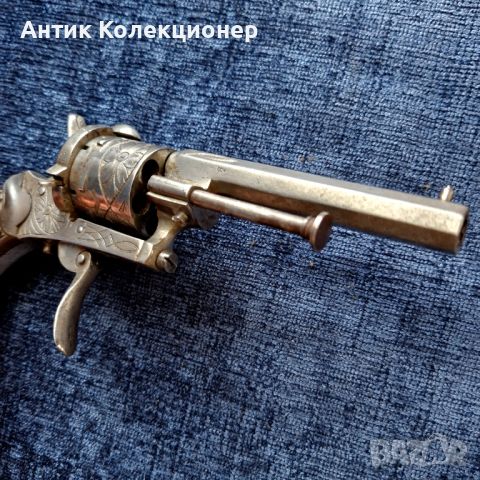 Револвер от 1860/70. Много красив щифтов пистолет, Оръжие от Белгия, колекционерски подарък за мъж, снимка 9 - Антикварни и старинни предмети - 46161914