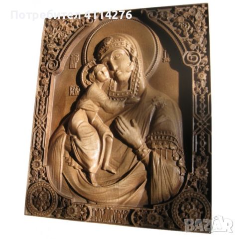 Дърворезба икона "Богородица" , снимка 1 - Икони - 45977481