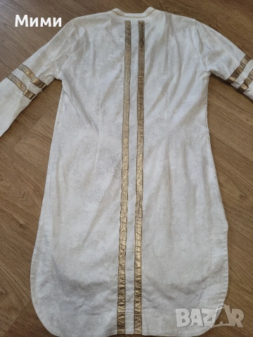 Бяло манто Lucy със златисти акценти, снимка 6 - Палта, манта - 53585655