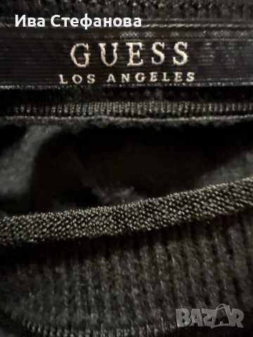 Нова памук памучна черна елегантна еластична 100 % оригинална маркова блуза Guess , снимка 4 - Блузи с дълъг ръкав и пуловери - 52566131