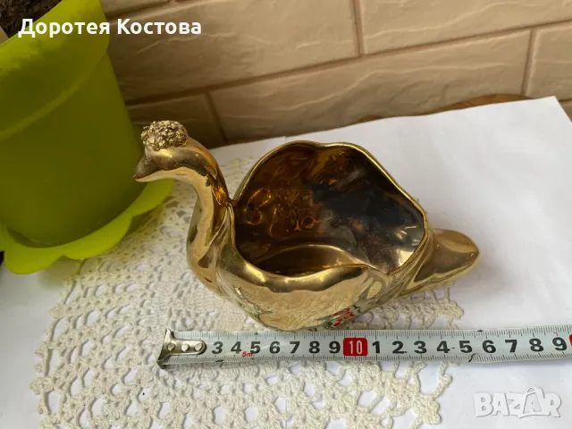 Красив позлатен порцеланов лебед от Англия , снимка 7 - Антикварни и старинни предмети - 49743060