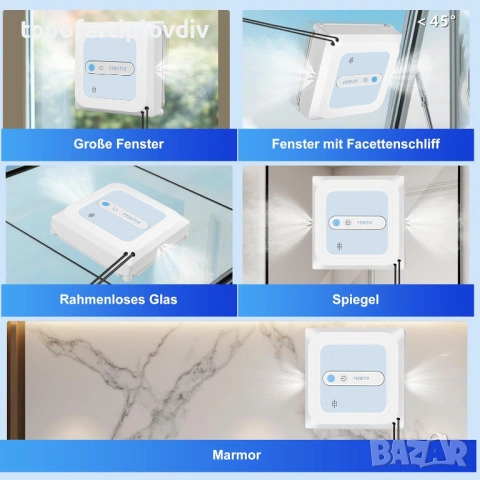 Робот за прозорци Fenetix 6000Pa,Гаранция, снимка 3 - Прахосмукачки - 54155071