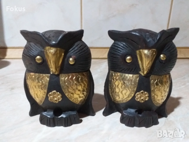 Лот бухалчета дърво и месинг, снимка 4 - Антикварни и старинни предмети - 53355885