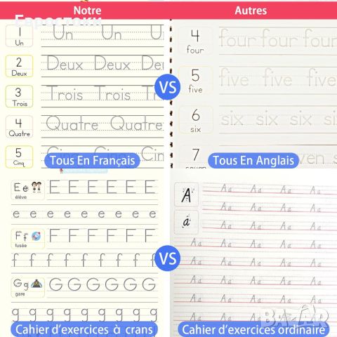 Larcenciel Тетрадка за френско писане, 4 Тетрадки за магически практики, снимка 2 - Учебници, учебни тетрадки - 45401205