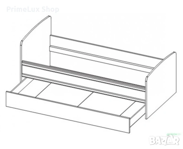 Легло с рамка VALENSIYA 90 без матрак дъб сонома , снимка 3 - Спални и легла - 53105358
