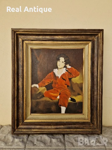 Страхотна антикварна холандска авторска картина масло върху платно , снимка 2 - Картини - 50781557