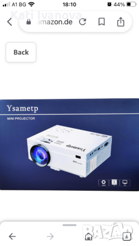 Видео проектор 10000 лумена Последна актуализация, преносим проектор поддържа 1080P Full HD, мини фи, снимка 1 - Плейъри, домашно кино, прожектори - 44976569