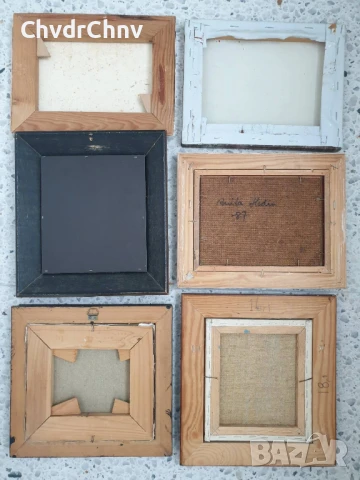 5бр авторски малки картини масло върху платно/дървени рамки 23-24-25см, снимка 12 - Картини - 51358358