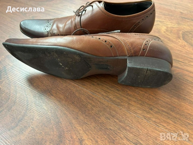 Мъжки кожени обувки, естествена кожа , 45 номер, снимка 3 - Официални обувки - 52220759