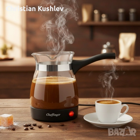 Кафеварка Cheffinger 0,5 л – стъклен съд, 650 W, бутон ON/OFF, снимка 4 - Друга електроника - 53210996