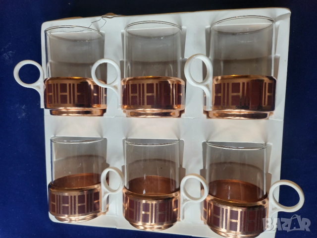 подстакани немски + чаши за чай/кафе - 2 к-та х 6 броя+захарница, чаши Йена-глас, нови, неползвани, снимка 10 - Сервизи - 32737404