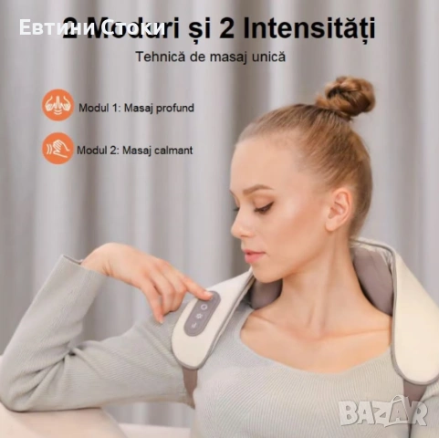 Акумулаторен масажор с топлина за дълбока релаксация, снимка 3 - Масажори - 53196307