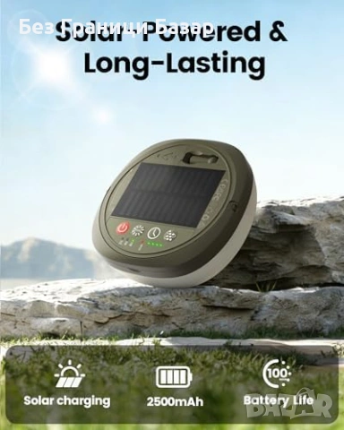 Нови слънчеви соларни LED къмпинг лампички 10M 130 LED RGB за палатка украса, снимка 4 - Лед осветление - 54129257