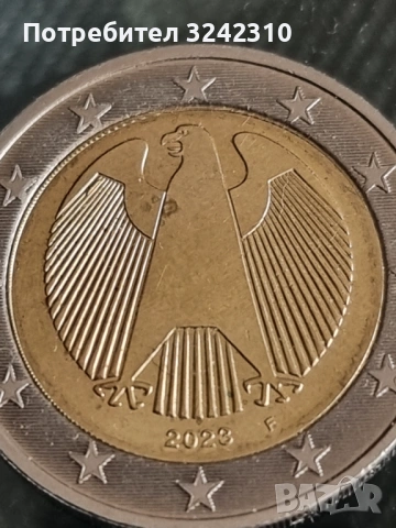 монета от 2 евро 2023 F, снимка 2 - Нумизматика и бонистика - 53599055