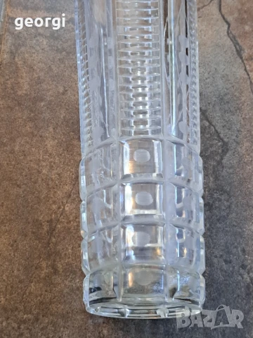 ретро масивна стъклена ваза 26/3, снимка 5 - Вази - 50693594