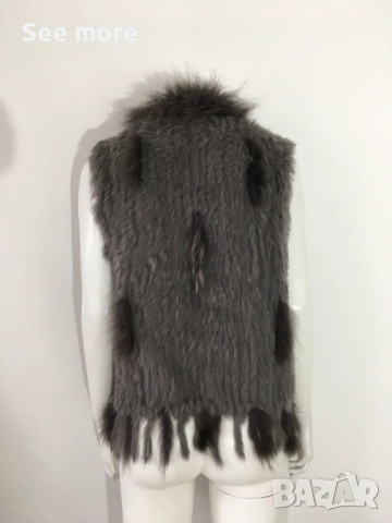 Елек естествен косъм лисица и заек С/М 2 модела, снимка 3 - Елеци - 52436934