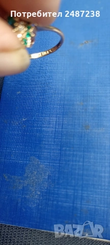 18каратов,маркиран,с изумруди, снимка 6 - Пръстени - 54250990