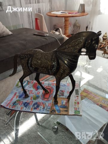красив гравиран бронзов кон, снимка 5 - Антикварни и старинни предмети - 46152259