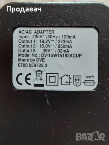 Захранващ AC/AC адаптер DV-15W15192ACUP за телефонна централа Eumex 401 402., снимка 2 - Стационарни телефони и факсове - 50046473