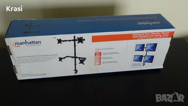 Стойка за 4 монитора, снимка 2 - Работни компютри - 53733098