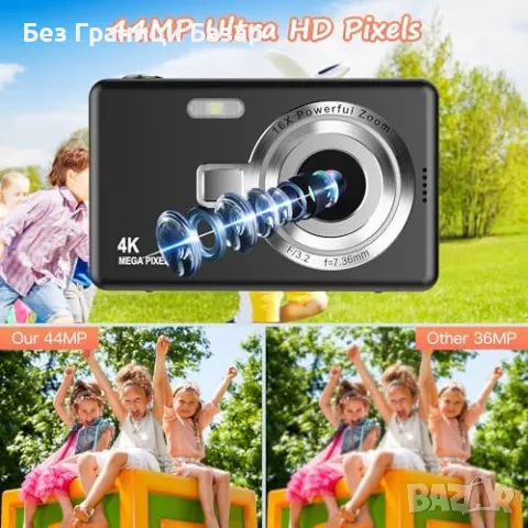 Нова 1080P FHD камера 44MP с 16X зуум и 32GB SD карта за начинаещи, снимка 2 - Камери - 47420626