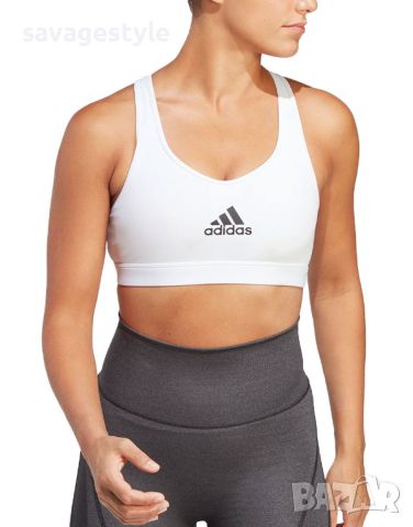 Спортно бюстие ADIDAS PowerReact Training Medium Support Bra White, снимка 1 - Потници - 46280221