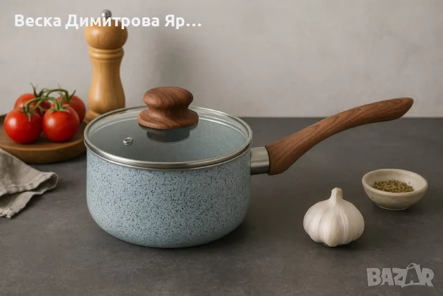 Касерола с капак Voltz  Siena, 18x8см.\2л., Мраморно каменно керамично покритие, снимка 3 - Съдове за готвене - 50198279