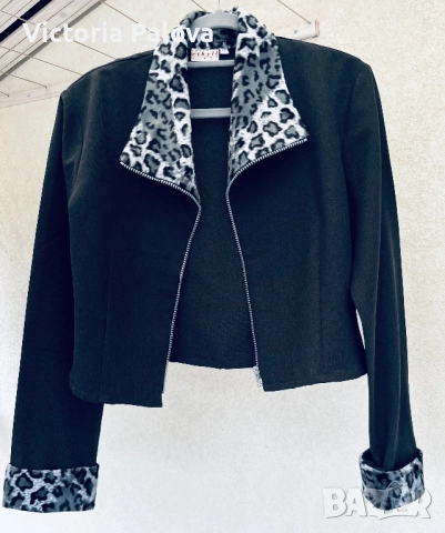 Елегантно леко яке Франция FAVORITE SIBBYL JEANS - леопардов шик, снимка 2 - Якета - 52314815