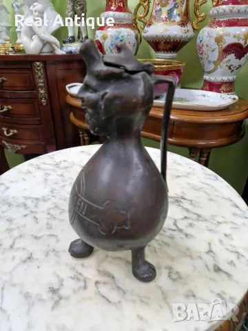 Рядък антикварен колекционерски бронзов съд от 19 век , снимка 7 - Други ценни предмети - 50024069