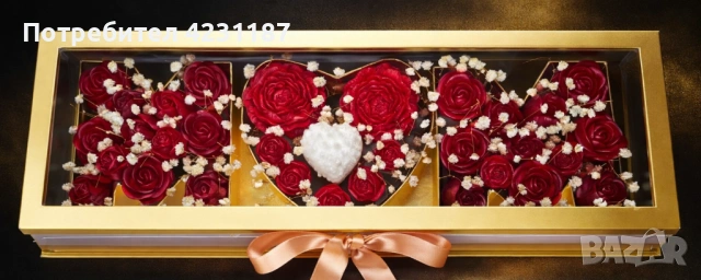 Сапунени Рози в кутия мама, снимка 3 - Декорация за дома - 54149128