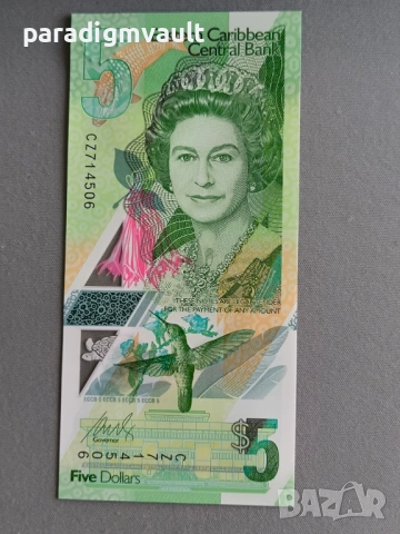 Банкнота - Източни Кариби - 5 долара UNC | 2021г., снимка 2 - Нумизматика и бонистика - 53217757