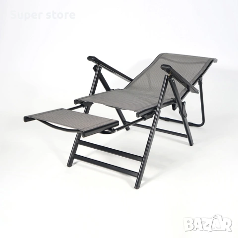 Сгъваем шезлонг с поставка за крака, снимка 4 - Други стоки за дома - 54172630