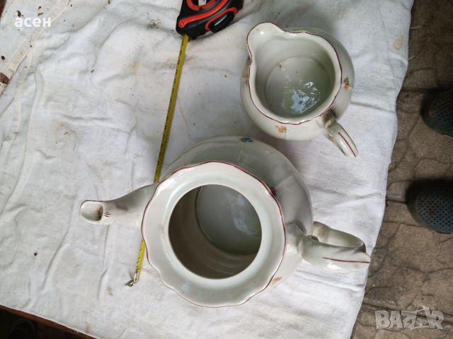 порцеланови чайник и латиера, снимка 5 - Аксесоари за кухня - 46056526