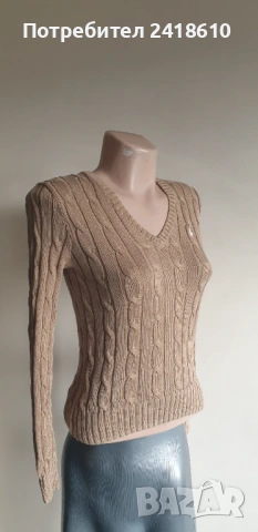 POLO Ralph Lauren Cable Pima Cotton  V - Neck Size XS НОВО! ОРИГИНАЛ! Дамски Пуловер!, снимка 7 - Блузи с дълъг ръкав и пуловери - 53024227