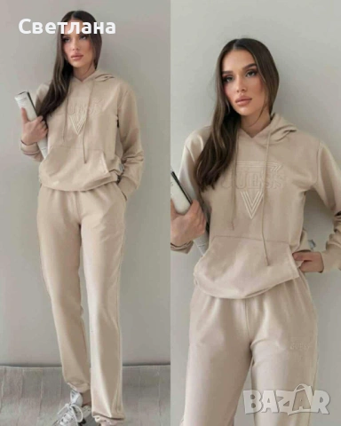 Дамски комплект Gues Розово Сиво Бяло Бежово Черно , снимка 3 - Спортни екипи - 53349432