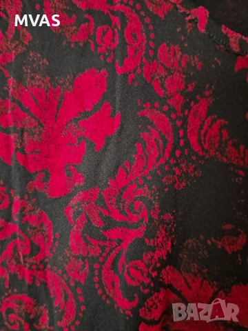 Нова дамска блуза с 3/4 ръкав Черно с червено М размер, снимка 3 - Блузи с дълъг ръкав и пуловери - 53146423