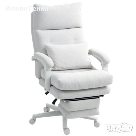 Офис стол HOMCOM, имитация на лен, снимка 7 - Столове - 52348263