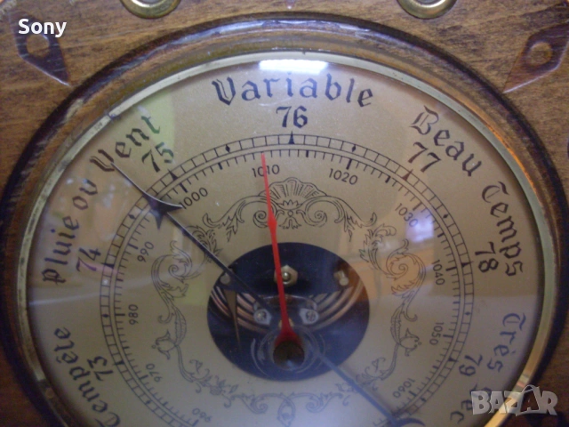 Стар работещ барометър, снимка 4 - Антикварни и старинни предмети - 53597897