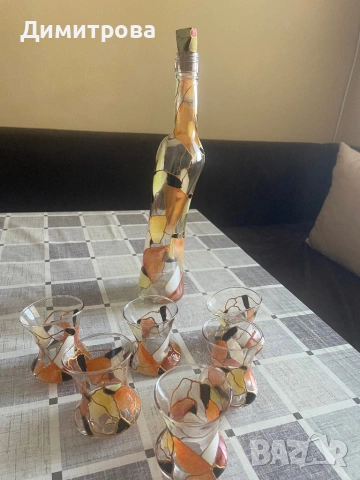 Стъклен сервиз за ракия, снимка 4 - Сервизи - 36935183