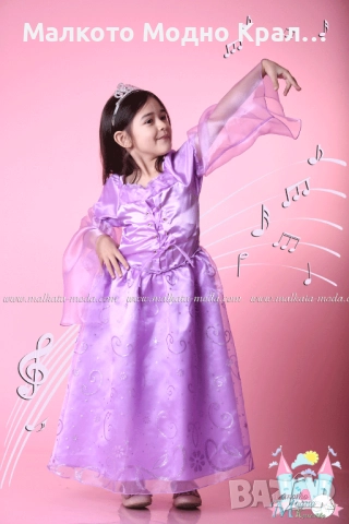 Карнавална рокля София с корона-диадема, снимка 2 - Детски рокли и поли - 51559553