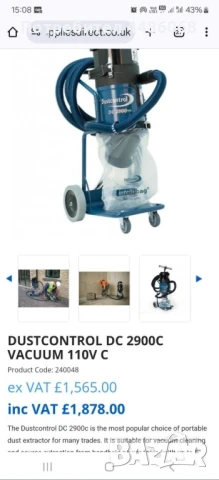 Промишлена прахосмукачка, циклон, прахоуловител, Dustcontrol DC 2900, снимка 5 - Други инструменти - 50646352