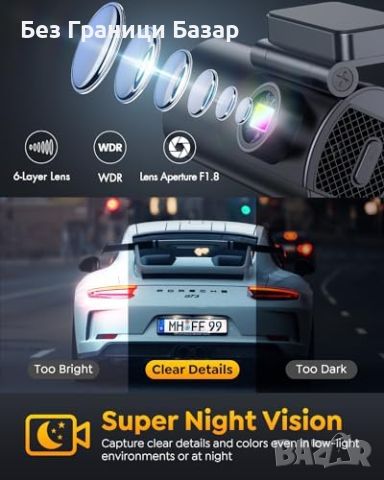 Нова 4K Dash Камера за Автомобил, Супер Нощно Виждане, G-Sензор, WiFi, снимка 6 - Друга електроника - 46437362