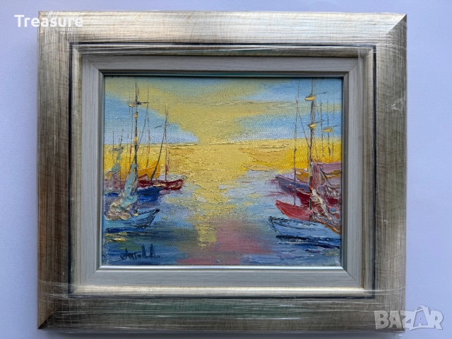Маслена картина Слънчевият пристан, Анелия Тодорова, снимка 3 - Картини - 52266454