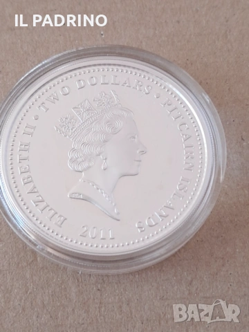 Сребро 2 долара лунар цветен година на Заека 2011 1 унция 1 OZ, снимка 2 - Нумизматика и бонистика - 53108861