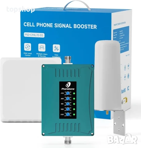НОВ ANNTLENT P50 усилвател на сигнала 4G, 5G, 3G за всички оператори. Покрива ленти 1, 3, 7, 8 и 20